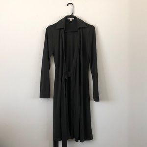 ANGL Dark Olive Green Wrap Long Sleeve Dress